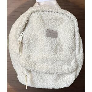 Abercrombie & Fitch Backpack Sherpa Soft Fuzzy Bag Tote Purse Cream Retro Boho